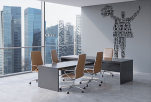 טפט קיר דמות האיש עם האותיות.	