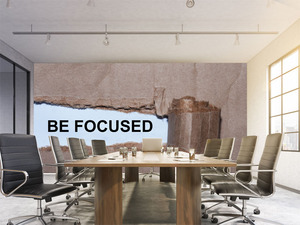 טפט קיר כיתוב BE FOCUSED	