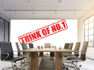 טפט קיר כיתוב    THINK OF NO.1	