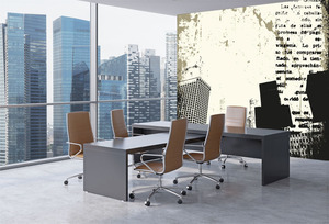 טפט קיר שרטוט המגדלים והכיתוב בצד.		