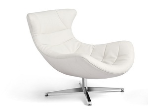 ירין כורסת יחיד דמוי עור בסיס נירוסטה, מיליון כסאות