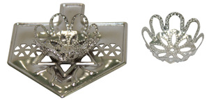 בית נר + שמש צורת סביבון צבע כסף 90 יח'