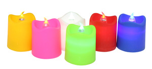 נרות לד מפלסטיק מיקס צבעים * 24 יח'