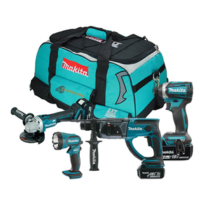 סט אימפקט + פטישון + משחזת + פנס - סוללות 5AH Makita