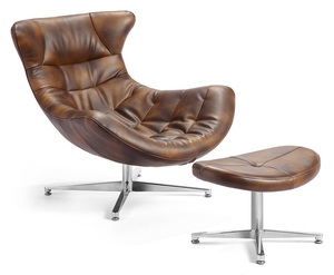 אנג'ל ספת המתנה קעורה- עור + מעמד לרגליים. רגל אלומיניום מיליון כסאות