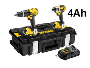 סט אימפקט + מברגה/מקדחה 18V DCK285M2 4AH  Dewalt