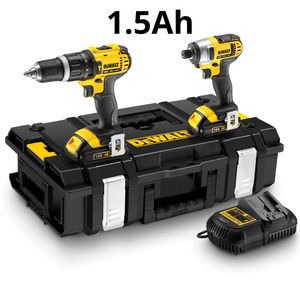סט אימפקט + מברגה/מקדחה 18V DCK285C2 1.5AH  Dewalt