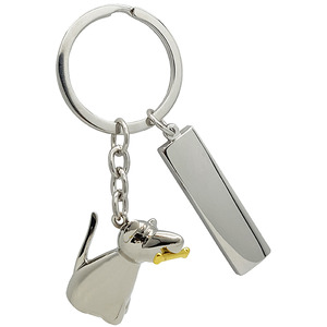 מחזיק מפתחות כסוף מבריק - כלב  גימיק מתנות