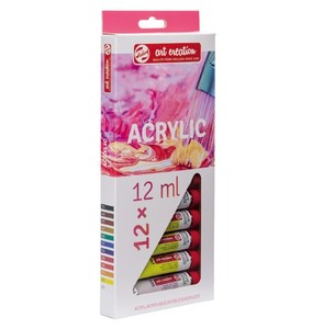 סט 12 שפורפרות צבעי אקריליק טאלנס 