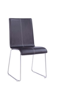 אודל כסא המתנה שחור עור ללא ידיות שלד מגלש ניקל מיליון כסאות