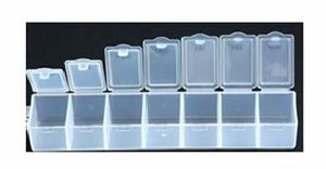 מארז 12 יח' קופסת פלסטיק מלבנית 7 תאים 5/23/2.5 ס"מ