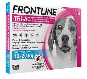 פרונטליין טרי אקט-טיפות נגד פרעושים וקרציות לכלב במשקל 10-20 ק"ג