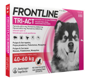 פרונטליין טרי אקט-טיפות נגד פרעושים וקרציות לכלב במשקל 40-60 ק"ג