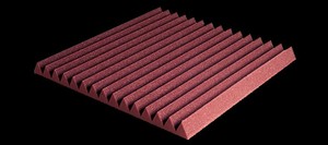 ספוג אקוסטי אדום עם פסים בצורת טריזים Ez acoustics