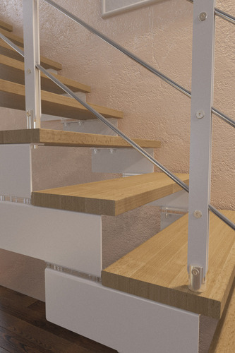 מדרגות איטלקיות מעוצבות בכל מהלך - איכות מושלמת - תוכנת תכנון מדרגות - גוף חתוך לייזר - מעקה ומאחז יד - מדרכי עץ 