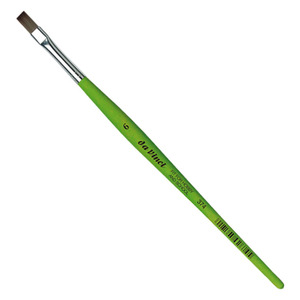 מארז 12 יח' מכחול דה וינצ'י ירוק שטוח תלמיד והובי סדרה 374 #6 Da-Vinci