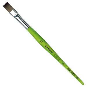 מארז 6 יח' מכחול דה וינצ'י ירוק שטוח סדרה 374 #12 Da-Vinci