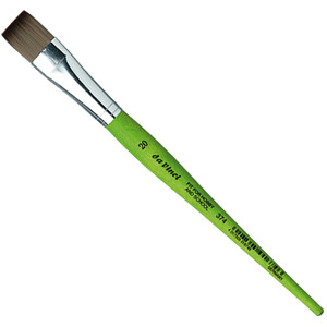 מארז 6 יח' מכחול דה וינצ'י ירוק שטוח סדרה 374 #20 Da-Vinci