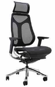 פיתגורס כסא מנהל גבוה עם משענת ראש ריפוד רשת שחור מנגנון החלקה מיליון כסאות