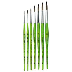 מארז 6 יח' מכחול דה וינצ'י ירוק עגול תלמיד והובי מס' 10