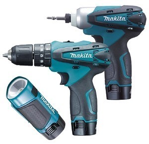 סט 10.8V מברגה/מקדחה + אימפקט + סט אביזרים DK1485  Makita