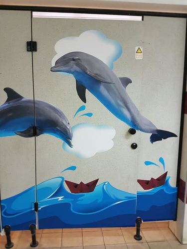 מדבקת דלת מעוצבת דולפין