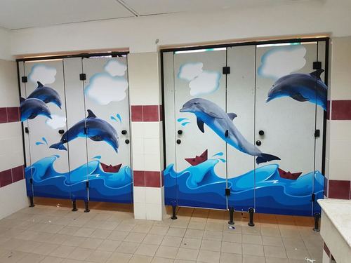 מדבקת דלת מעוצבת דולפין