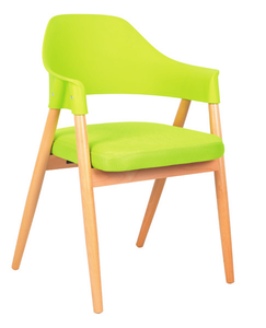 שובל כסא בית קפה רגל PP צבע עץ צבע מושב וגב ירוק מיליון כסאות