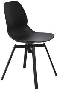 קוקה כסא בתי קפה ומסעדה פלסטיק אפור רגל מתכת פלדה שחורה מיליון כסאות