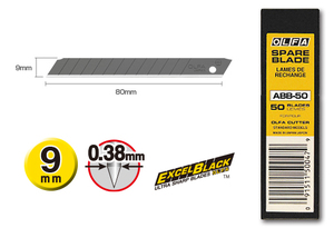 50 להבים שחורים (מחוזקים) לסכין צר OLFA