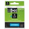 סרט מדבקות DYMO D1 45021 לבן על שחור 12 מ"מ