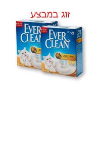 חול לחתולים אוור קלין Ever Clean גרגרים גדולים-פס צהוב-10 ליטר -2 יחידות