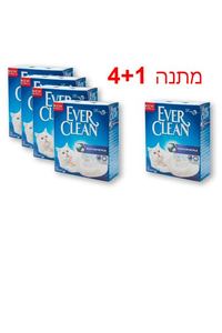 חול חתולים אוור קלין EverClean-מולטי קריסטל-10 ליטר - 4 יחידות + 1 מתנה