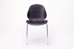 קיארה כסא אורח מושב פלסטיק שחור רגל כרום מיליון כסאות