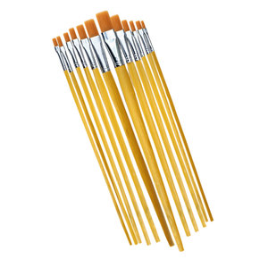 מארז 12 חב' סט 12 מכחולים ידית כתומה