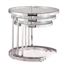 טריפל שולחן זכוכית משולב 3 חלקים - זכוכית שחורה - בסיס שחור מיליון כסאות