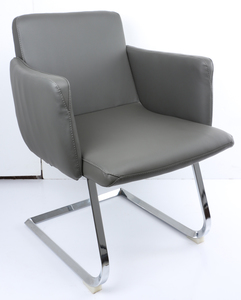 פורטו כסא אורח רגל ניקל דמוי עור לבן מיליון כסאות