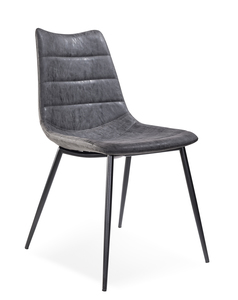 סמנתה כסא פינת אוכל מושב דמוי עור רגל מתכת שחורה מיליון כסאות