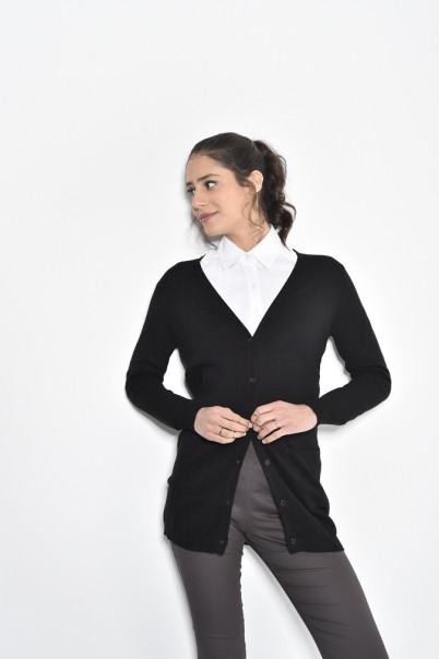 קרדיגן נשים ארוך עם כיסים