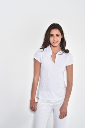 חולצת פולו לייקרה לבנה