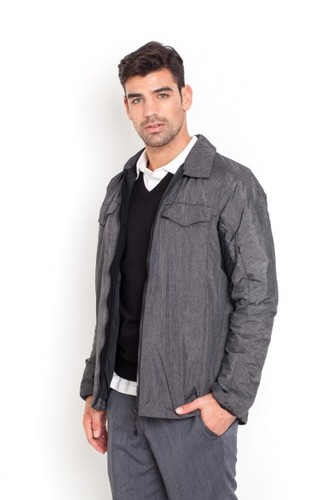 מעיל משולב טריקו אפור