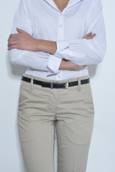 חגורת עור נשים למכנס יצוגי שחור