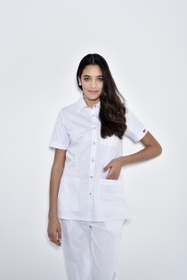 טוניקת אחיות שרוול קצר עם צווארון