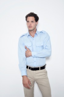 חולצת גבר שרוול ארוך תכלת