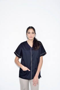 טוניקה נייבי עם קישוט בז'