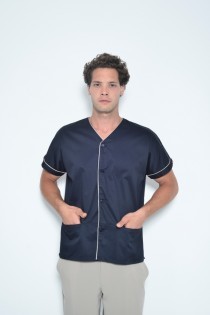 טוניקה נייבי עם קישוט בז'