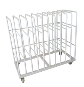 עגלת 10 מזרונים מתכת מחולקת גדולה לבנה