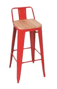 דגניה כסא בר מתכת מושב עץ אגוז גובה 75 ס"מ מיליון כסאות