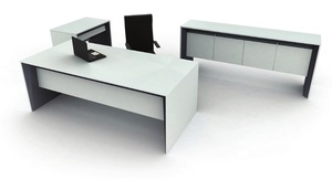 ליברה שולחן עבודה לבן מלמין כולל שידה 4 דלתות מיליון כסאות