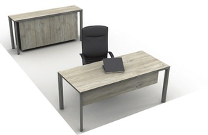 לוטוס שולחן עבודה + קושרת - מלמין לבן - 200סמ . מיליון כסאות